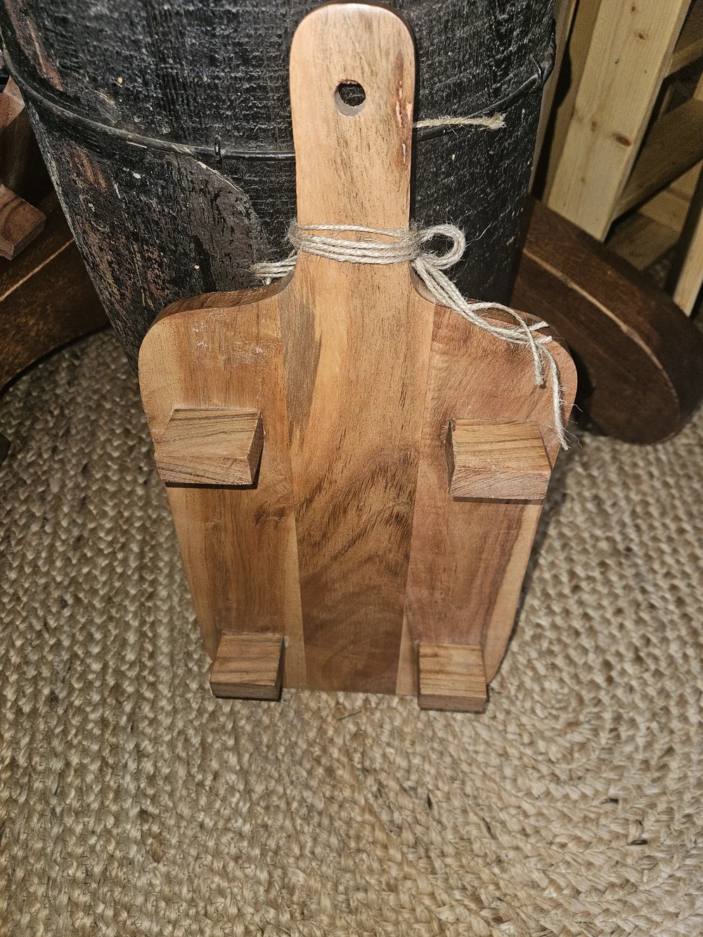 Natural Wood Serving Paddle - Rustic Brown Cutting Board